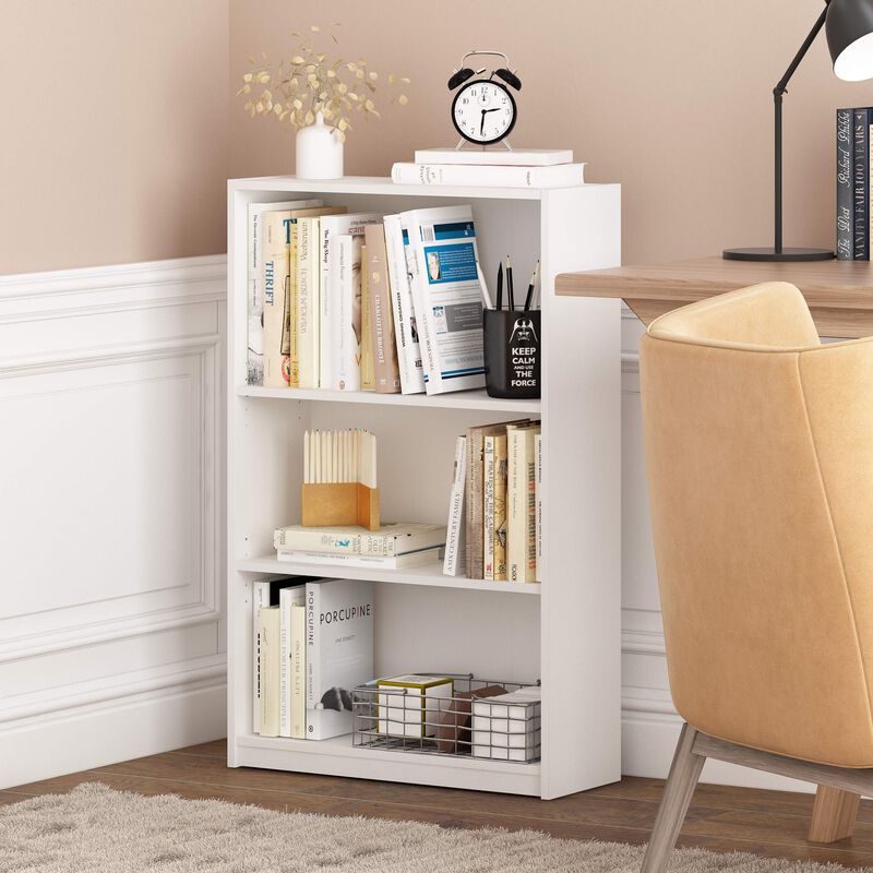 Furinno JAYA Simple Home 3-Shelf Bookcase, White