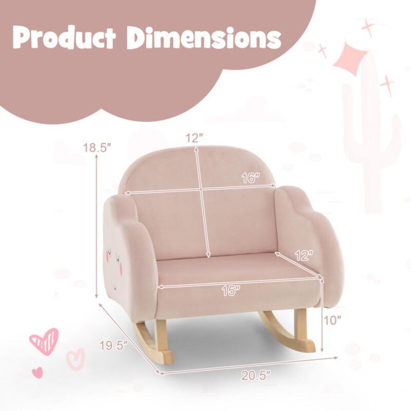 Hivvago Upholstered Toddler Rocker with Solid Wood Legs and Non-slip Foot Pads
