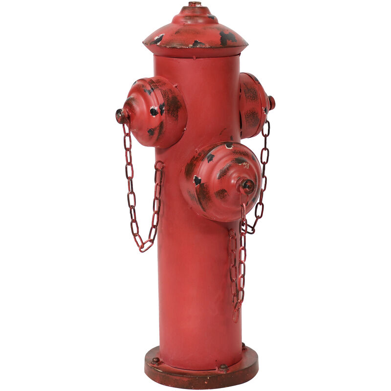 Sunnydaze Fire Hydrant Metal Outdoor Statue - 21.5 in