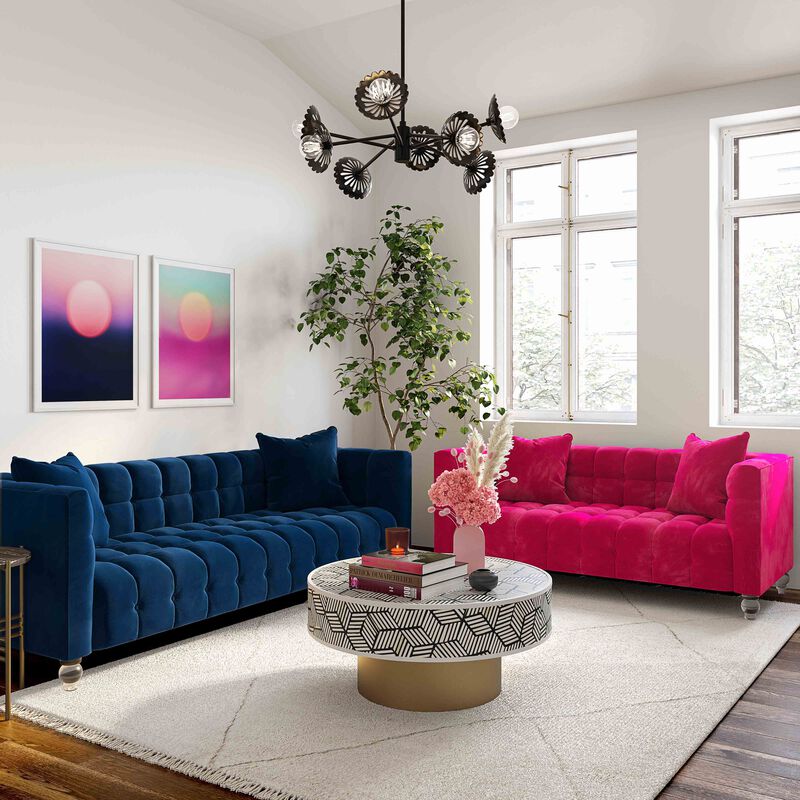 Bea Hot Pink Velvet Sofa