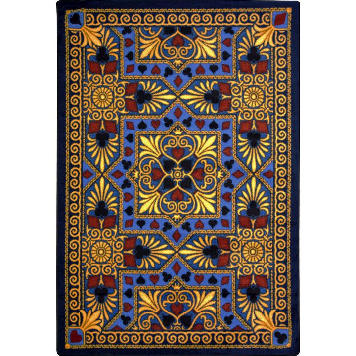 Joy Carpets Games People Play Jackpot 7'8 x 10'9 Area Rug in Color Navy