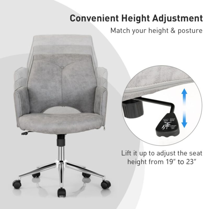 Hivvago Adjustable Hollow Mid Back Leisure Office Chair with Armrest