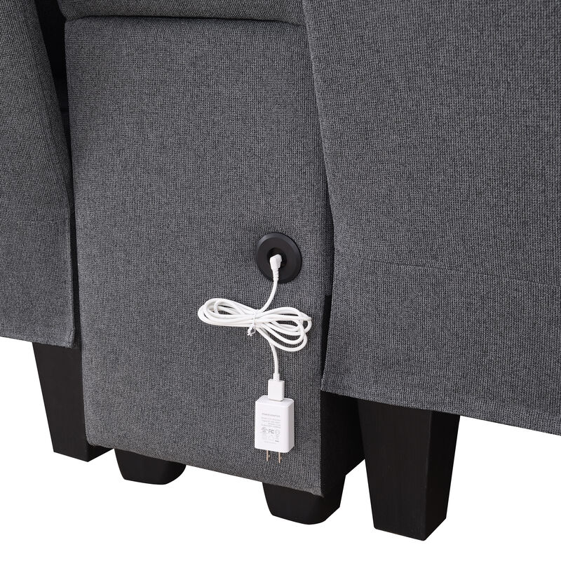 Merax Upholstered Sectional Sofa with Console