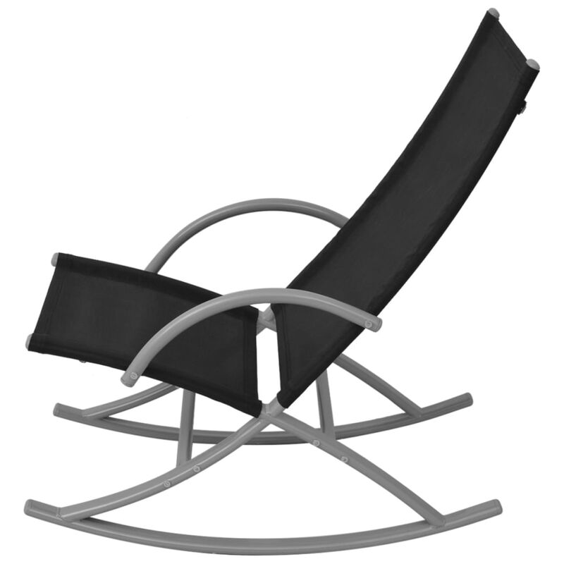 vidaXL Patio Rocking Chairs 2 pcs Steel and Textilene Black