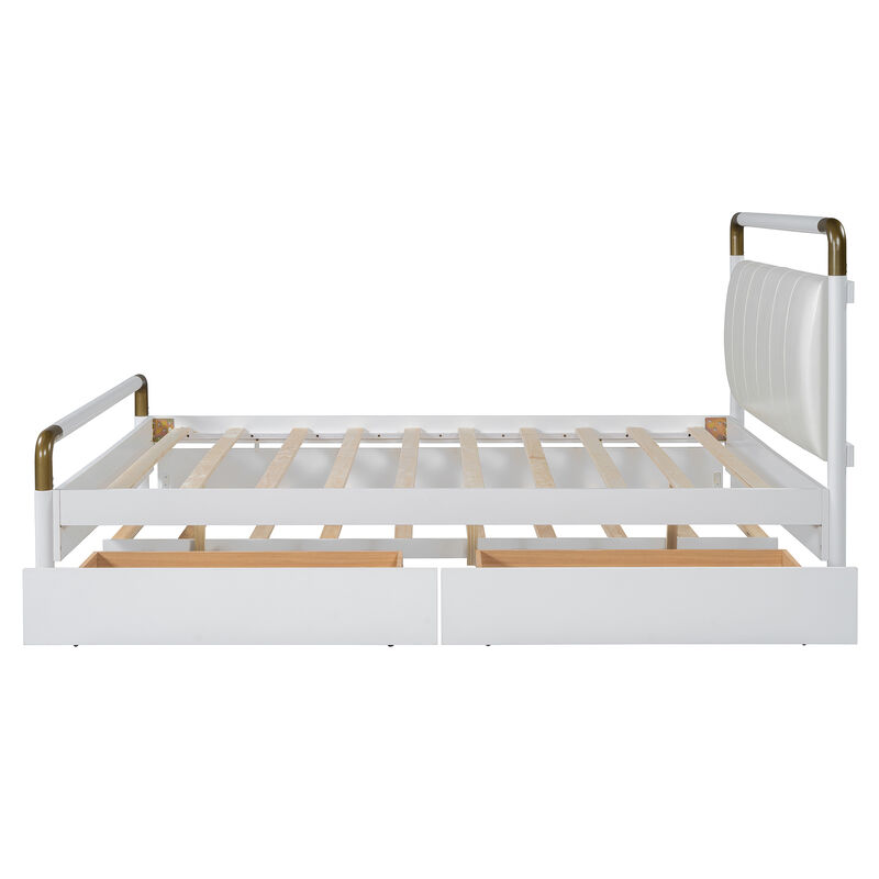 Merax Platform Bed with 2 Drawers and Trundle