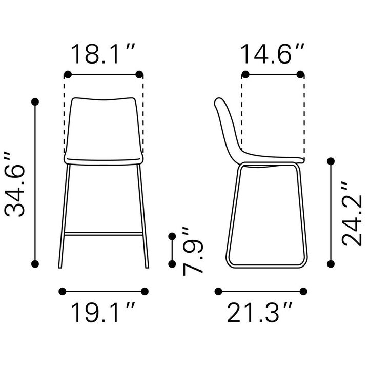 Belen Kox Charcoal Smart Counter Chair Set, Belen Kox