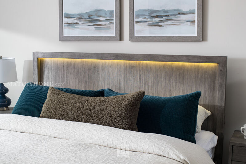 Platinum Bookcase Storage Queen Bed