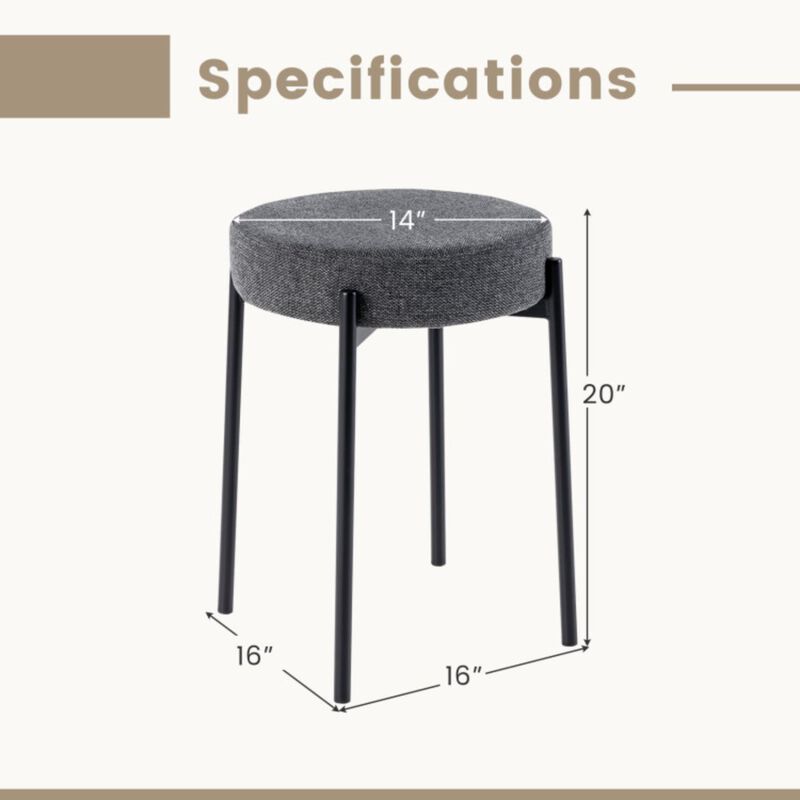 Hivvago Bar Stools Set of 4 Upholstered Kitchen Stools with Foot Pads