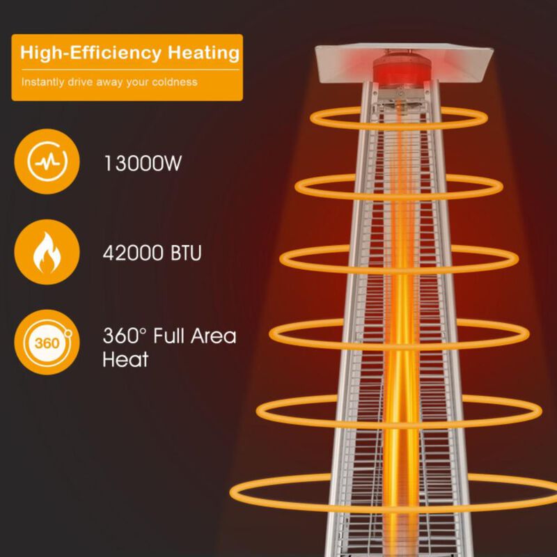 Hivvago 42000 BTU Pyramid Patio Heater with Wheels