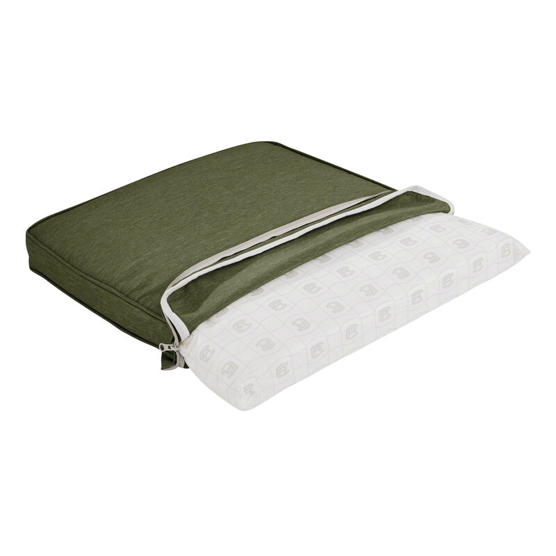 Classic Accessories Montlake Water-Resistant 18 x 18 x 2-Inch Contoured Patio Dining Seat Cushion, Heather Fern (Green)