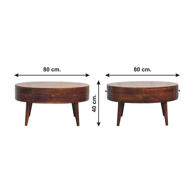 Odyssey Solid Wood 2 Drawer Chestnut Coffee Table