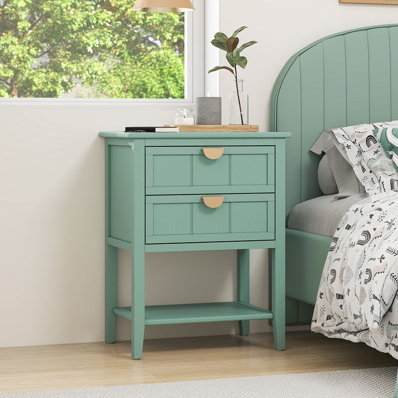 2 Drawer Side table,American style, End table,Suitable for bedroom, living room
