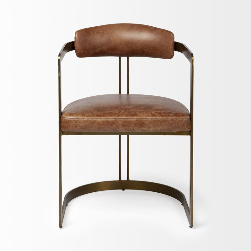 Hollyfield Brown Leather Dining Chair