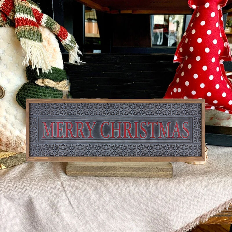 Ornate Metal Merry Christmas Sign For Holiday Décor