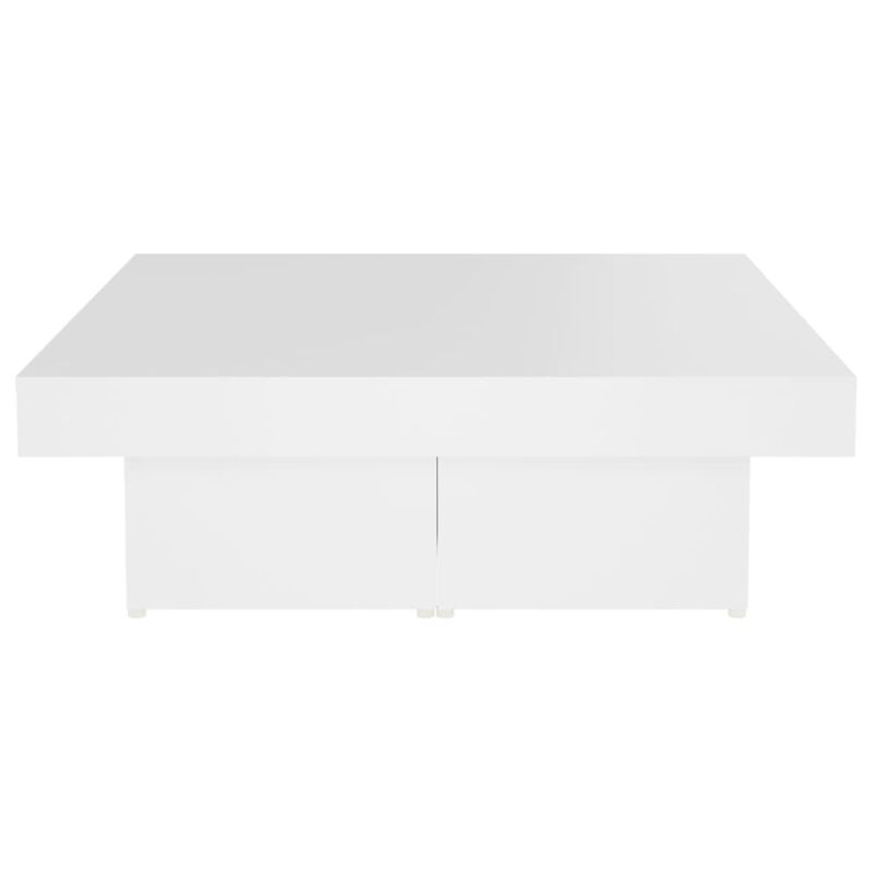vidaXL Coffee Table White 35.4"x35.4"x11" Chipboard