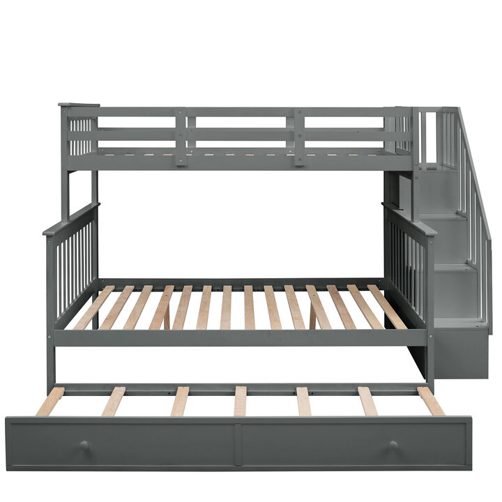 Merax Bunk Bed with Trundle and Guard Rail