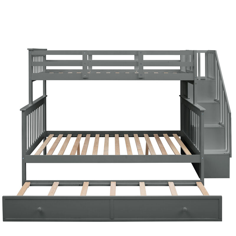 Merax Bunk Bed with Trundle and Guard Rail