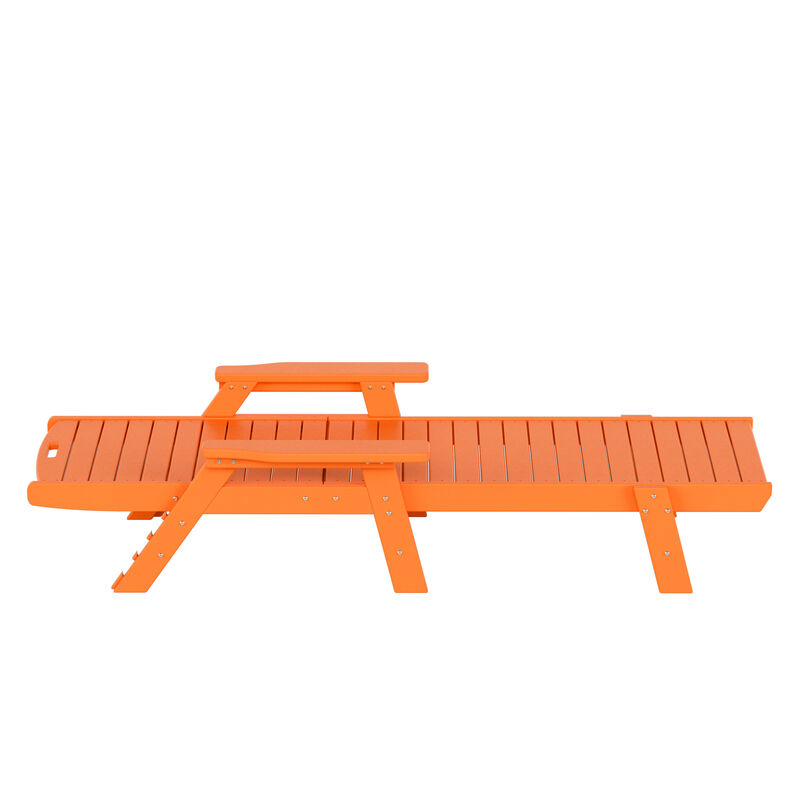 WestinTrends Adirondack Outdoor Chaise Lounge with Side Table Set
