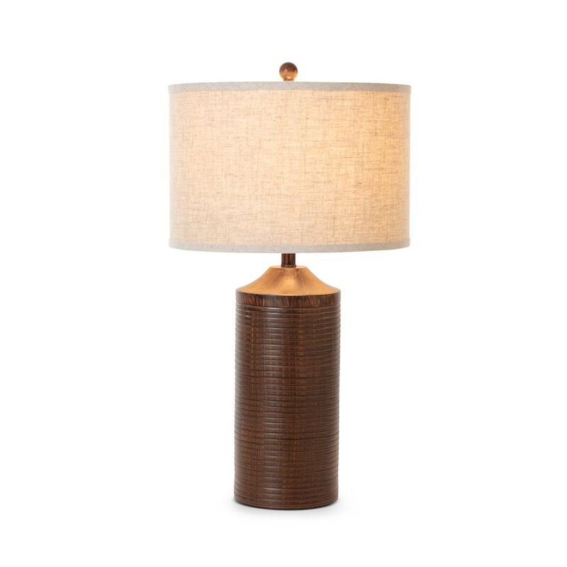 Lux Lighting Parker 31 Brown Polyresin with USB, (Set of 2)