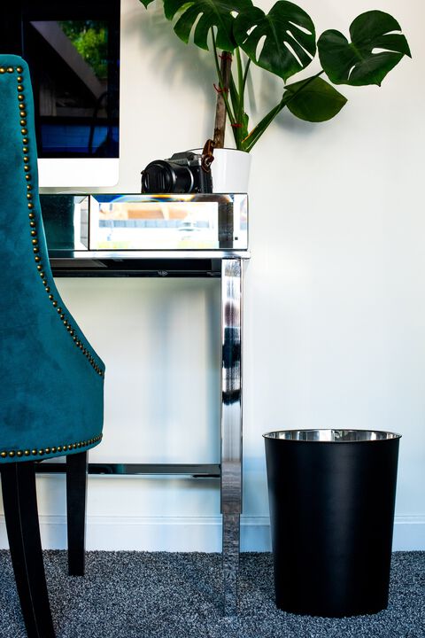 Luster Stainless Steel WasteBin-Matte Black