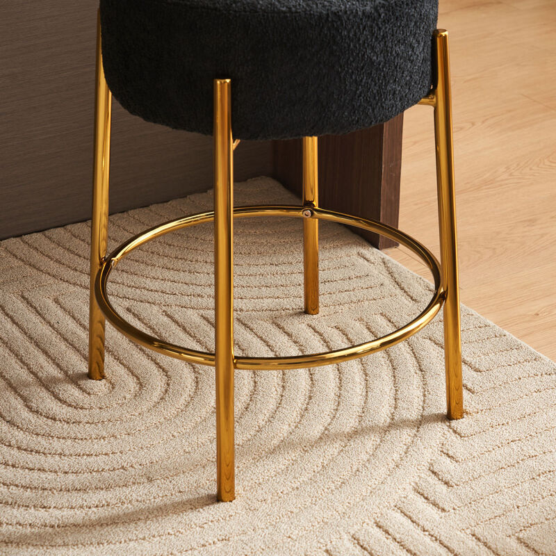 24" Contemporary Upholstered Bar Stools, Set of 2