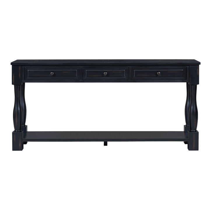 Merax Long Console Table with 3 Drawers