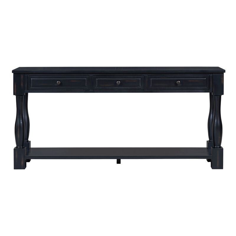 Merax Long Console Table with 3 Drawers
