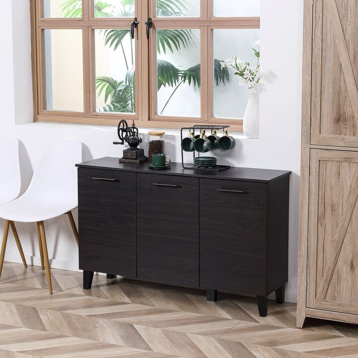 Dark Walnut Buffet: Kitchen Sideboard with Adjustable Shelf