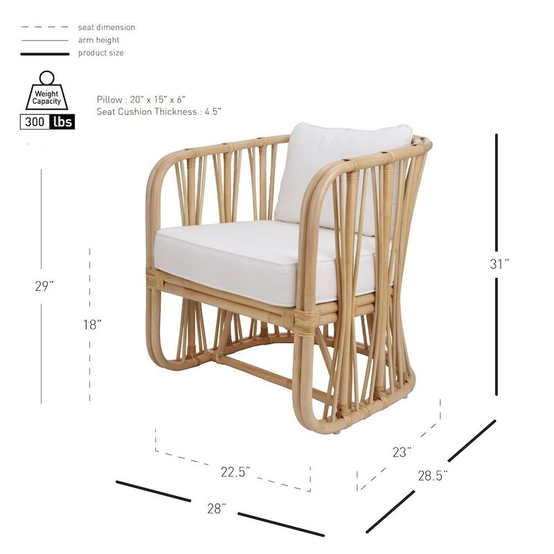 New Pacific Direct Shanaya Rattan Accent Arm Chair