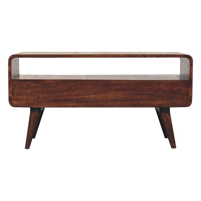 Artisan Furniture Solid Wood Curved California Walnut Media Unit