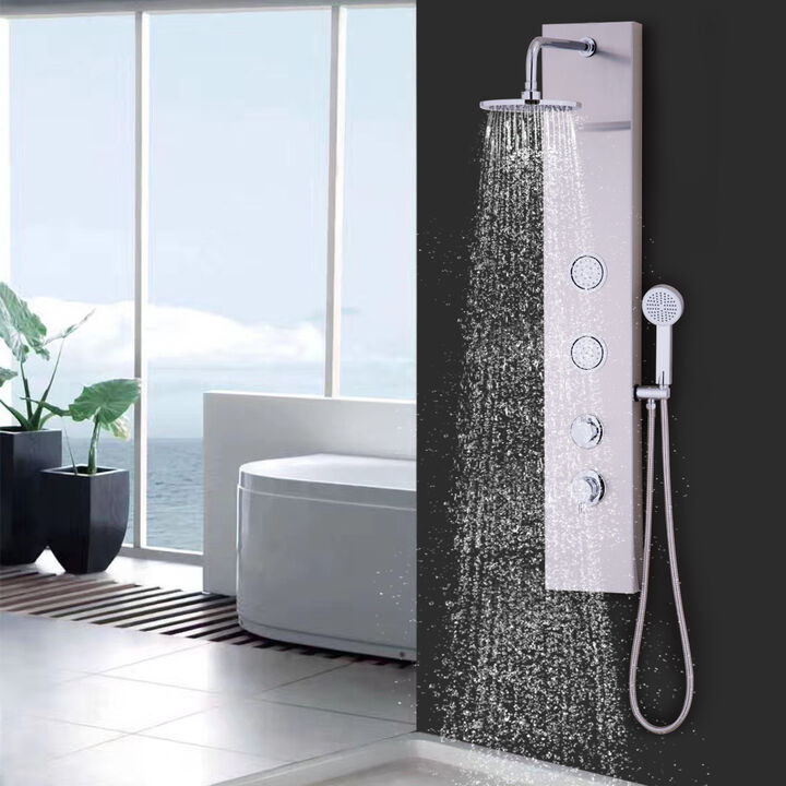 Shower Panel with Massage Jets and Hand Shower for Relaxing Bathroom Experience