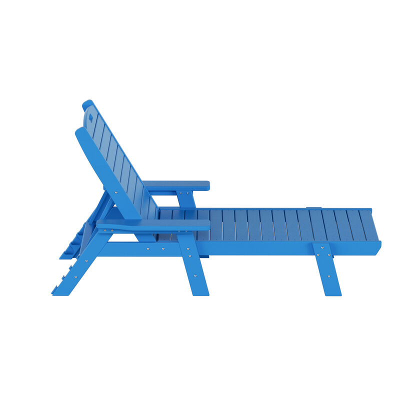 WestinTrends Adirondack Outdoor Chaise Lounge with Side Table Set