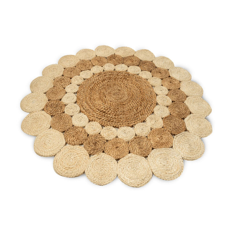 Two Tone Round Jute Mat