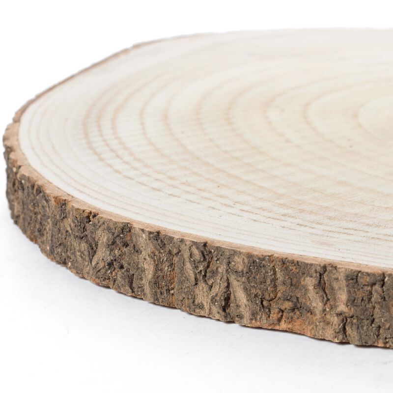 Barky Natural Wood Slabs Rustic Ornament Slice Tray Table Charger 18" set of 4
