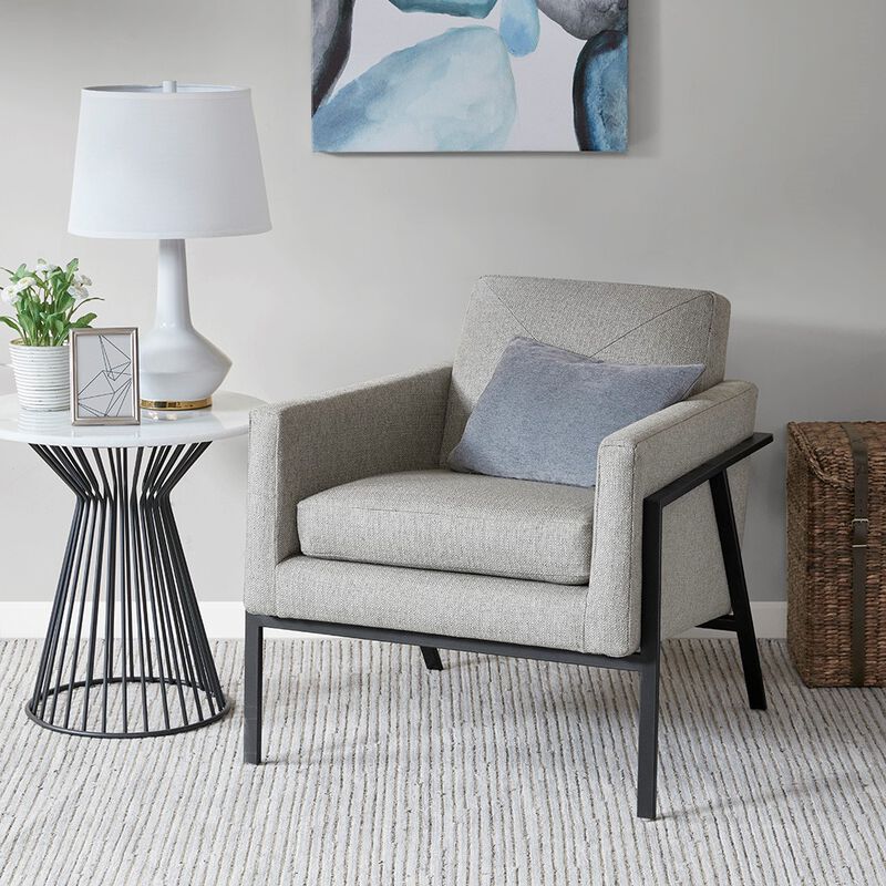 Gracie Mills Ofelia Contemporary Square Shape Seat Accent Chair
