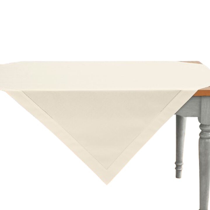 Solino Home Cotton Linen Hemstitch Table Throw 52 x 52 Inch