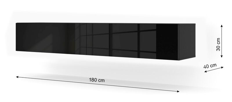 TV Cabinet BINGO 70.94 in - Hanging - White High Gloss