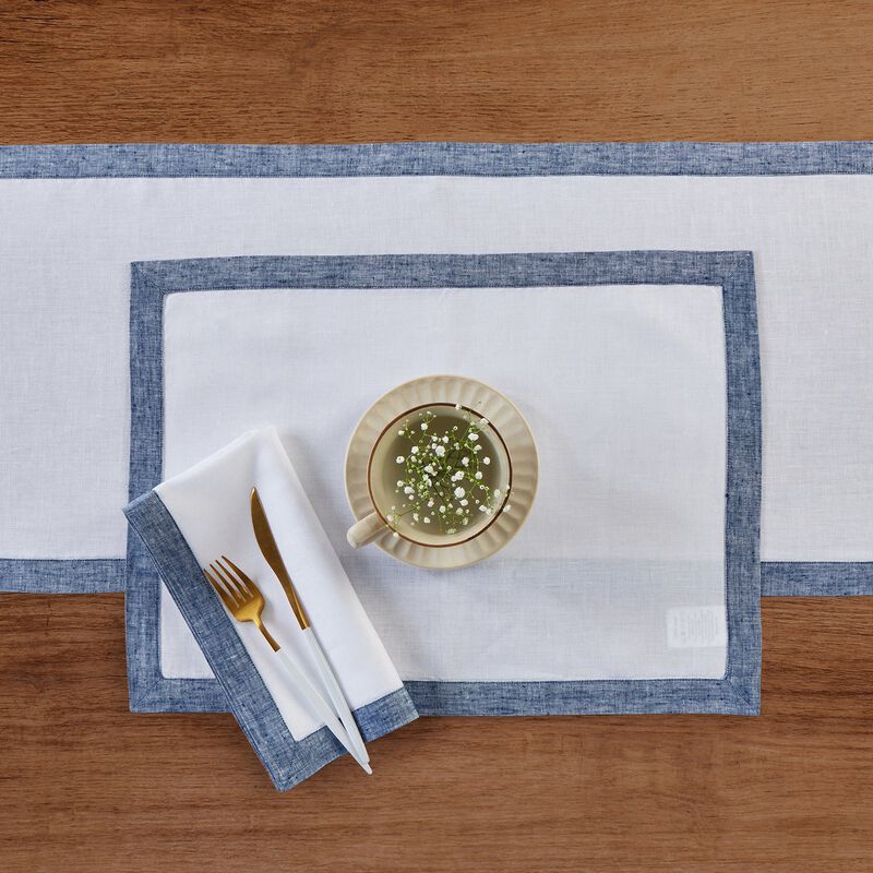 Solino Home 100% Pure Linen Placemats 14 x 19 Inch Set of 4 | Classic
