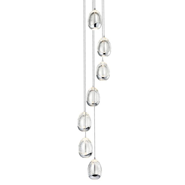 VONN Lighting 7-Light Pendant Lighting Height Adjustable Integrated LED Chandelier