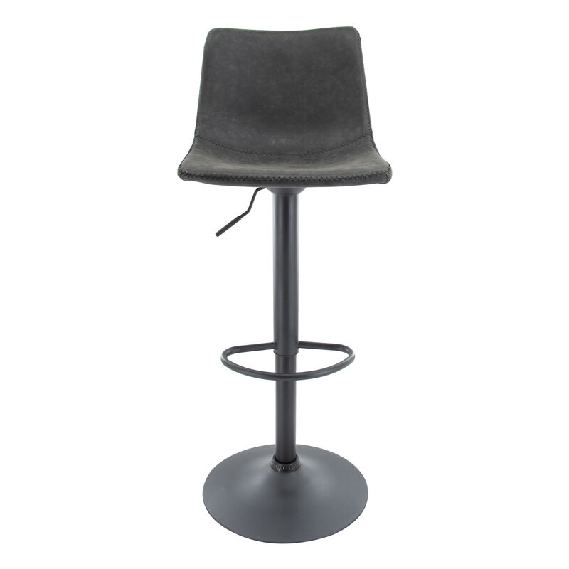 LeisureMod Tilbury Modern Adjustable Bar Stool With Footrest & 360-Degree Swivel Set of 2