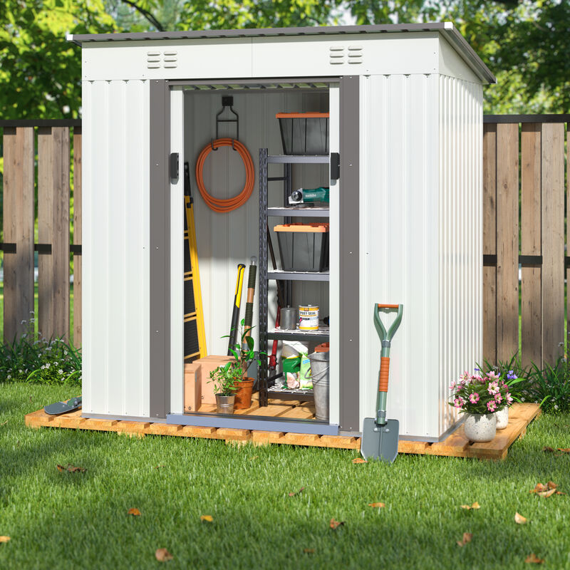 4 ft. x 6 ft. Metal Outdoor Garden Shed Storage Building