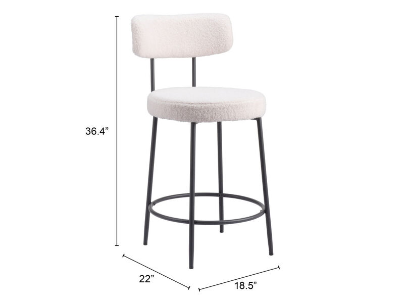Blanca Counter Stool (Set of 2) Ivory