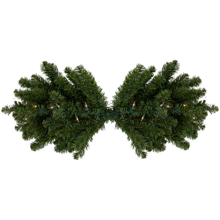 32" Pre-Lit Canadian Pine Artificial Christmas Swag - Clear Lights