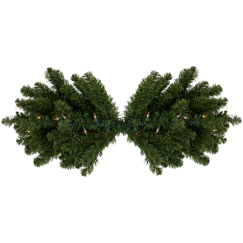32" Pre-Lit Canadian Pine Artificial Christmas Swag - Clear Lights