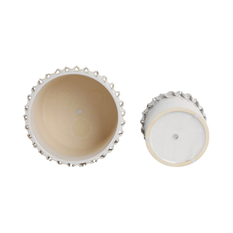 Leaf Applique Planters, White set