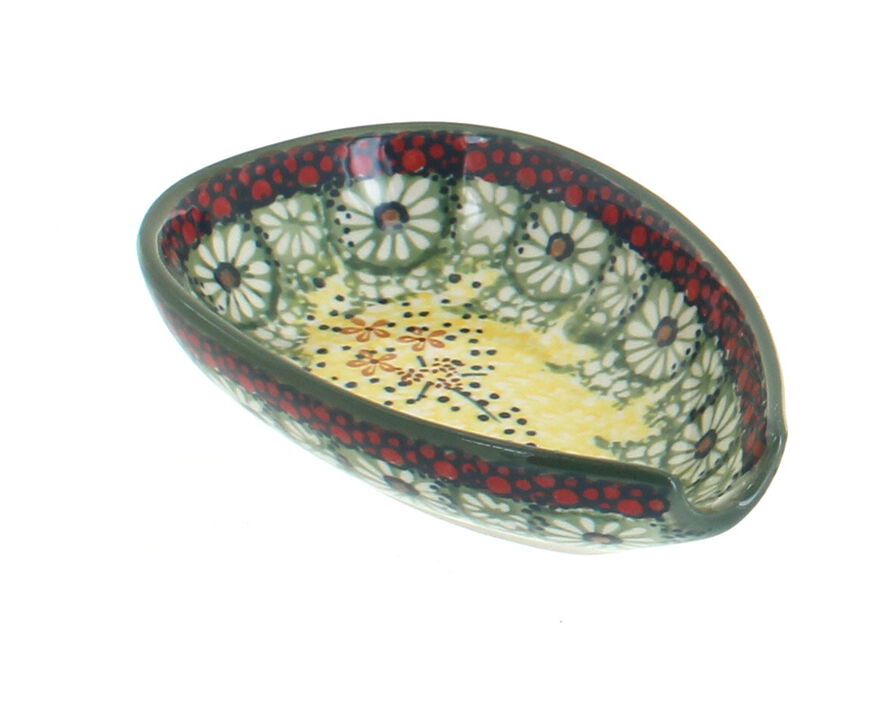 Blue Rose Polish Pottery Blue Butterfly Small Spoon Rest