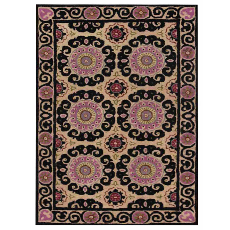 RUGSOTIC CARPETS HAND TUFTED WOOL ECO-FRIENDLY AREA RUGS  - 9'x12', Rectangle Shape, Beige Multicolor, Classic Oriental Traditional  Design, High Pile Thick Handmade Anti Skid Area Rugs (K00208)