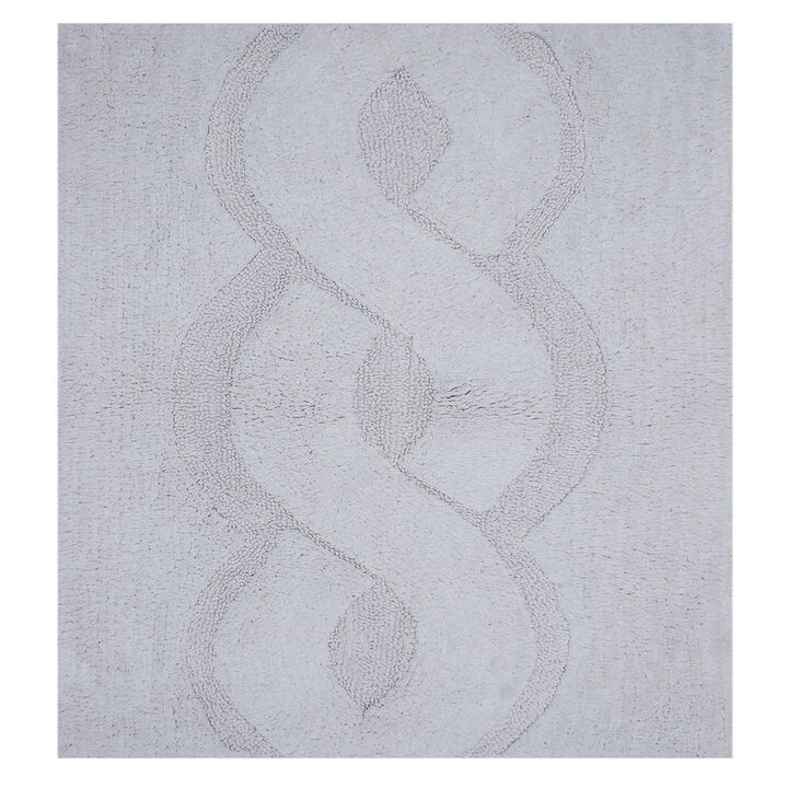 Beautiful Sculptured Chain Design Bath Rug With Anti Skid Latex Back  Made Cotton Super Soft