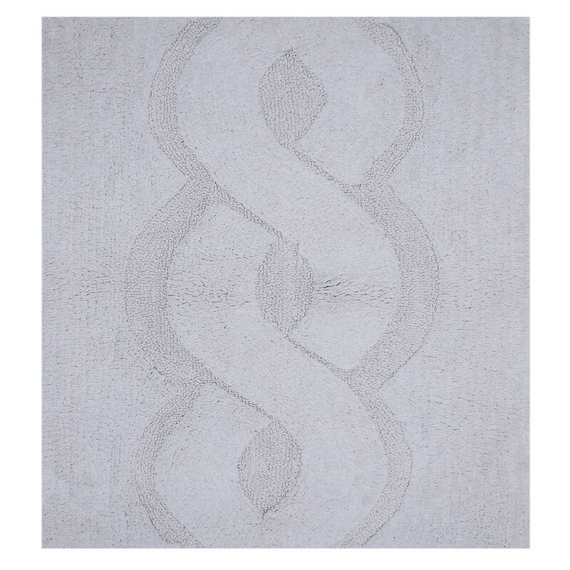 Beautiful Sculptured Chain Design Bath Rug With Anti Skid Latex Back  Made Cotton Super Soft
