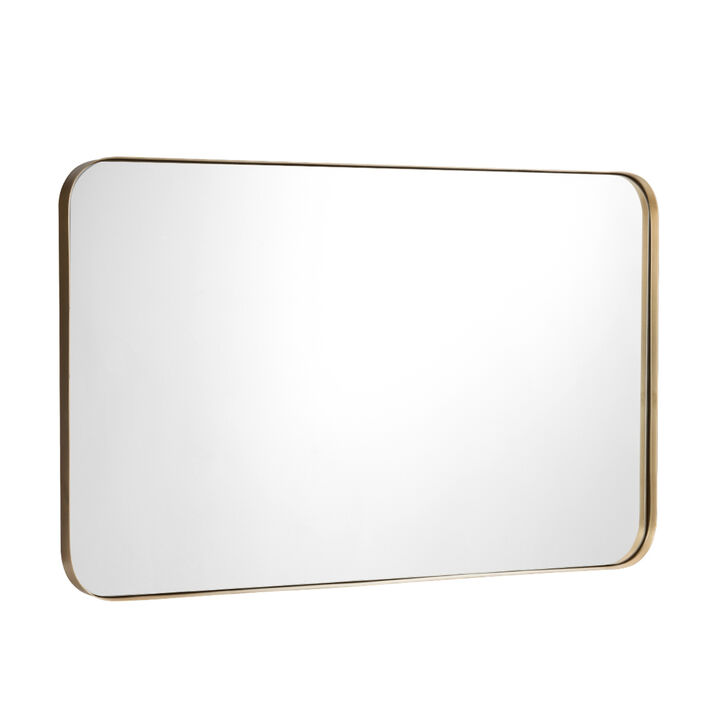 32" x 20" Metal Frame Wall-Mounted Rectangle Mirror